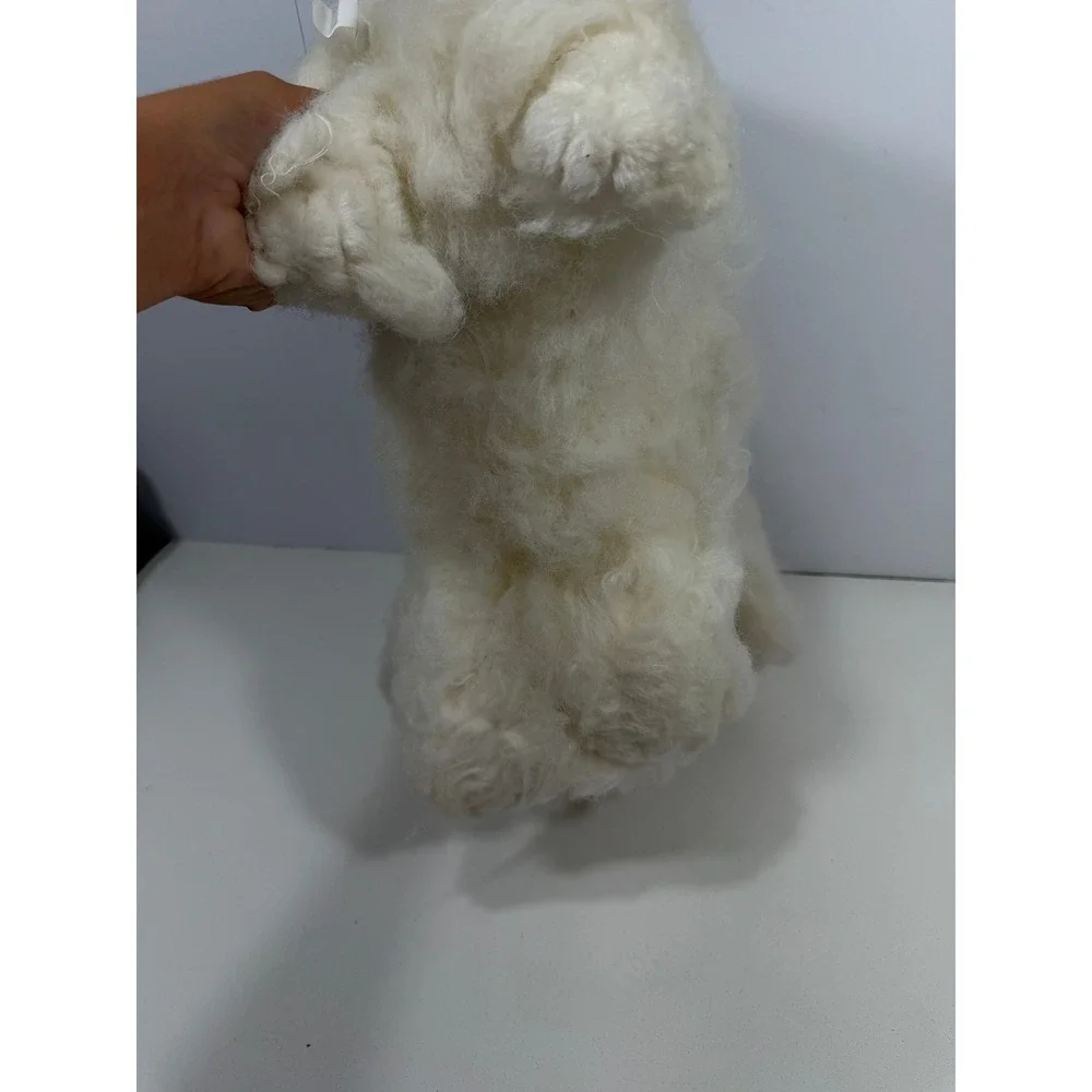 Vintage White Shaggy Plush Dog Stuffed Animal Maltese Bichon Frise Style